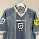 Shop 1996/97 ENGLAND SHEARER #9 AWAY SHIRT (L) UMBRO, classic football shirts, vintage football shirts & retro soccer jerseys at Cult Kits