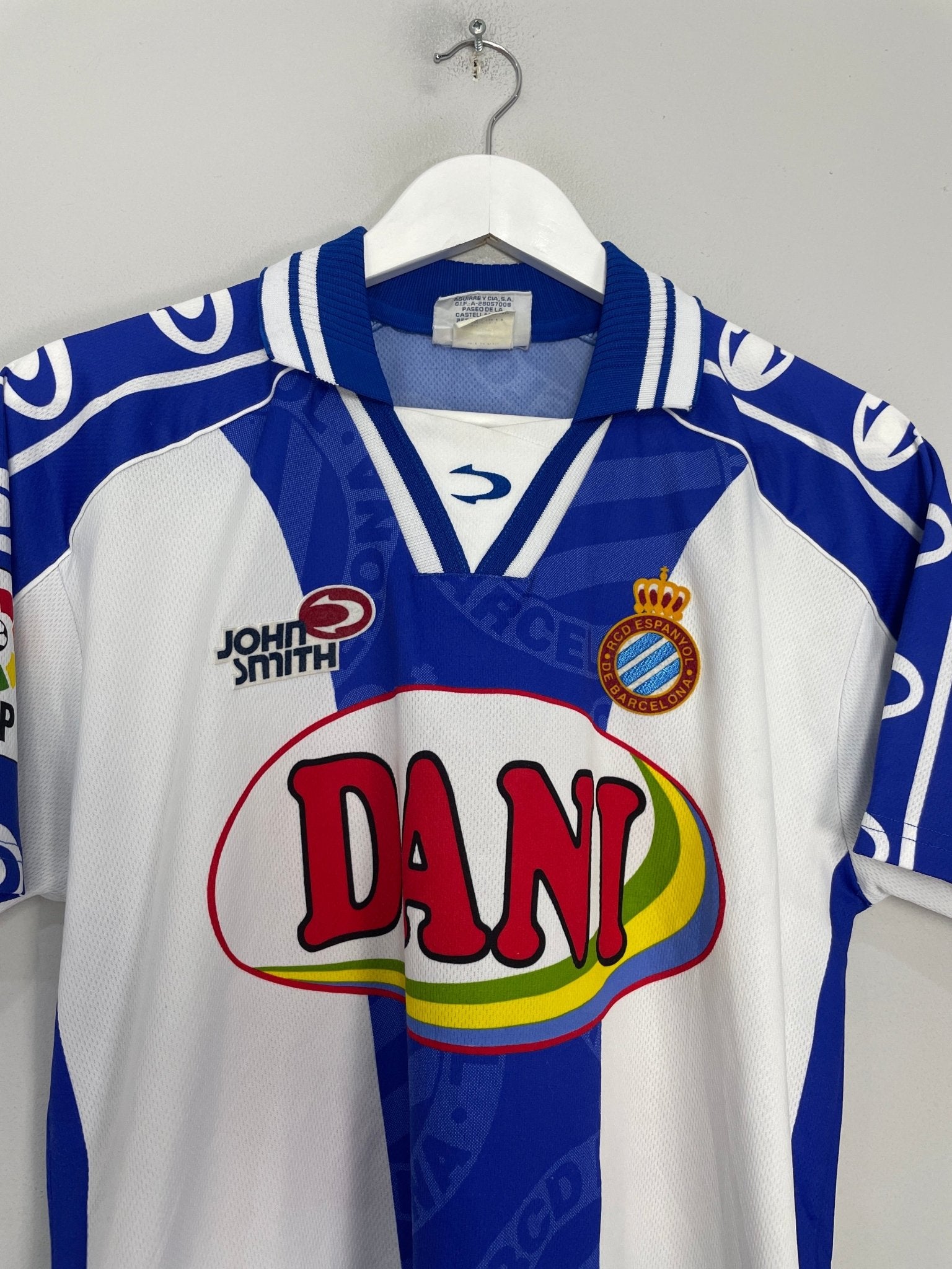 Shop 1996/97 ESPANYOL TAMUDO #23 HOME SHIRT (S) JOHN SMITH, classic football shirts, vintage football shirts & retro soccer jerseys at Cult Kits