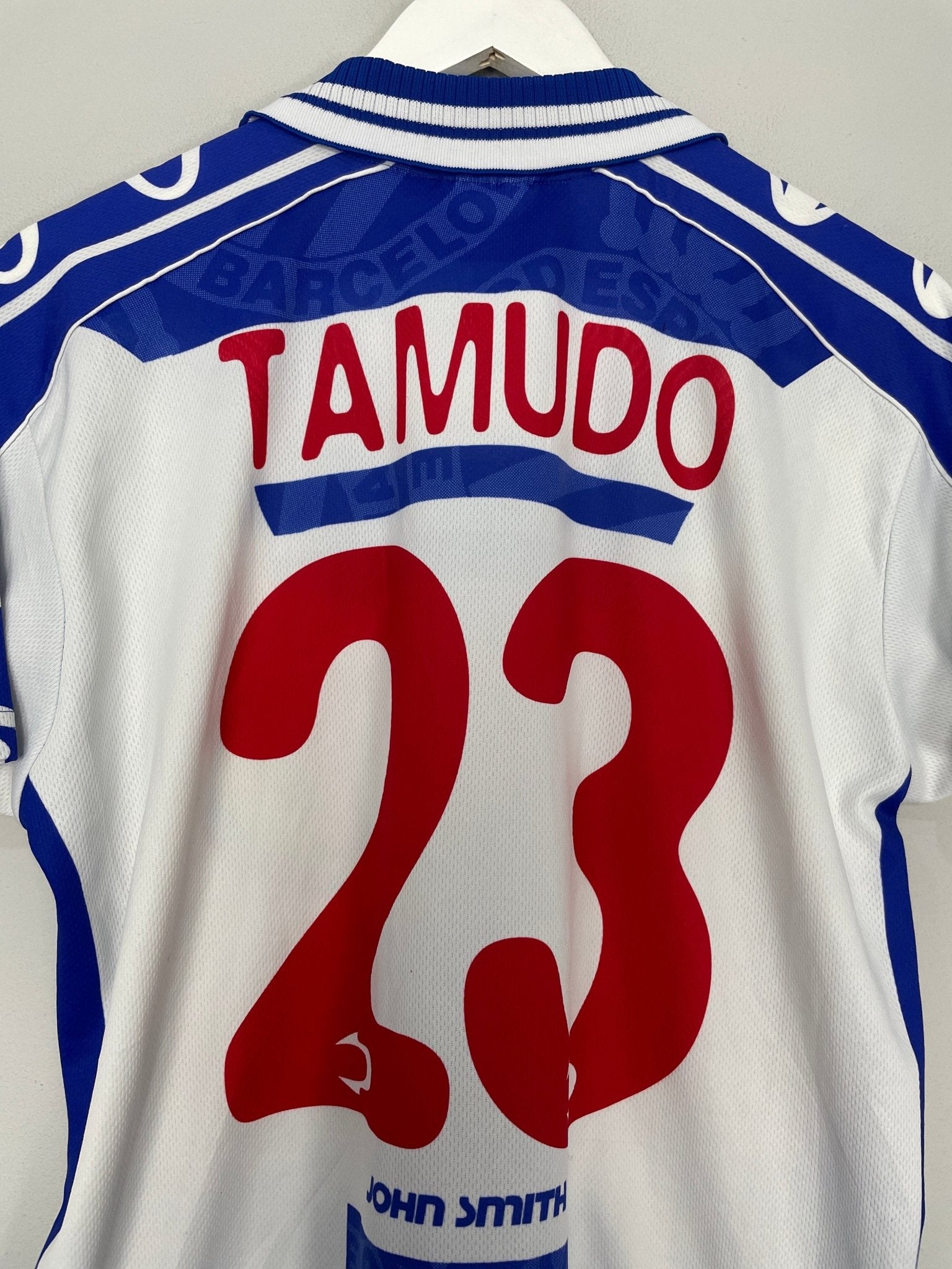 Shop 1996/97 ESPANYOL TAMUDO #23 HOME SHIRT (S) JOHN SMITH, classic football shirts, vintage football shirts & retro soccer jerseys at Cult Kits