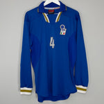 Shop 1996/97 ITALY #4 *PLAYER ISSUE* L/S HOME SHIRT (XL) NIKE, classic football shirts, vintage football shirts & retro soccer jerseys at Cult Kits