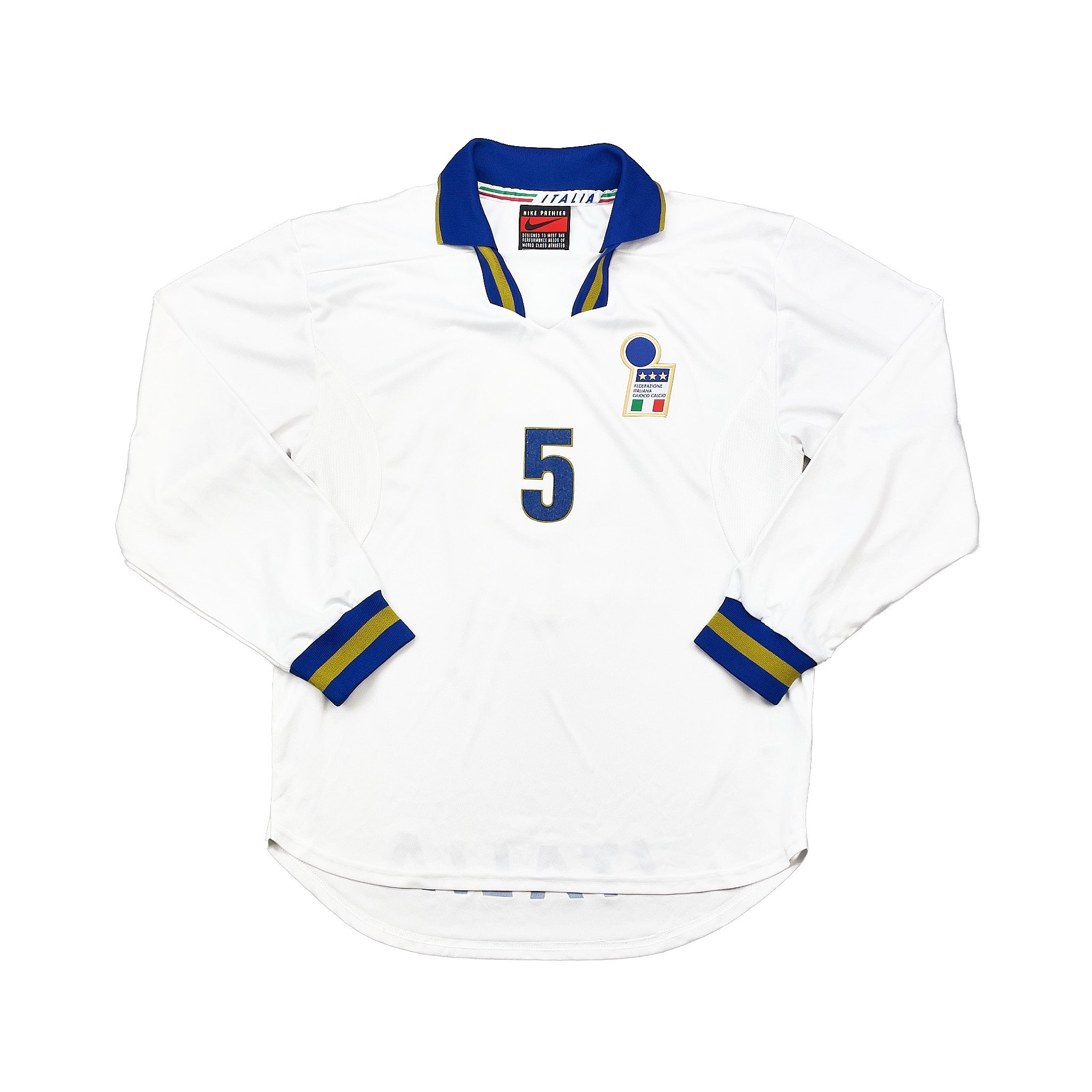 Buy 1996/97 Italy 5 L/S *Player Issue* Away Shirt (L) Nike ~ Free worldwide shipping available ~ Authentic Vintage Football Shirts from Cult Kits