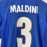 Shop 1996/97 ITALY MALDINI #3 HOME SHIRT (M) NIKE, classic football shirts, vintage football shirts & retro soccer jerseys at Cult Kits