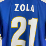 Shop 1996/97 ITALY ZOLA #21 HOME SHIRT (L) NIKE, classic football shirts, vintage football shirts & retro soccer jerseys at Cult Kits