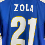 Shop 1996/97 ITALY ZOLA #21 HOME SHIRT (L) NIKE, classic football shirts, vintage football shirts & retro soccer jerseys at Cult Kits