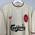 Shop 1996/97 LIVERPOOL FOWLER #9 AWAY SHIRT (XL) REEBOK, classic football shirts, vintage football shirts & retro soccer jerseys at Cult Kits