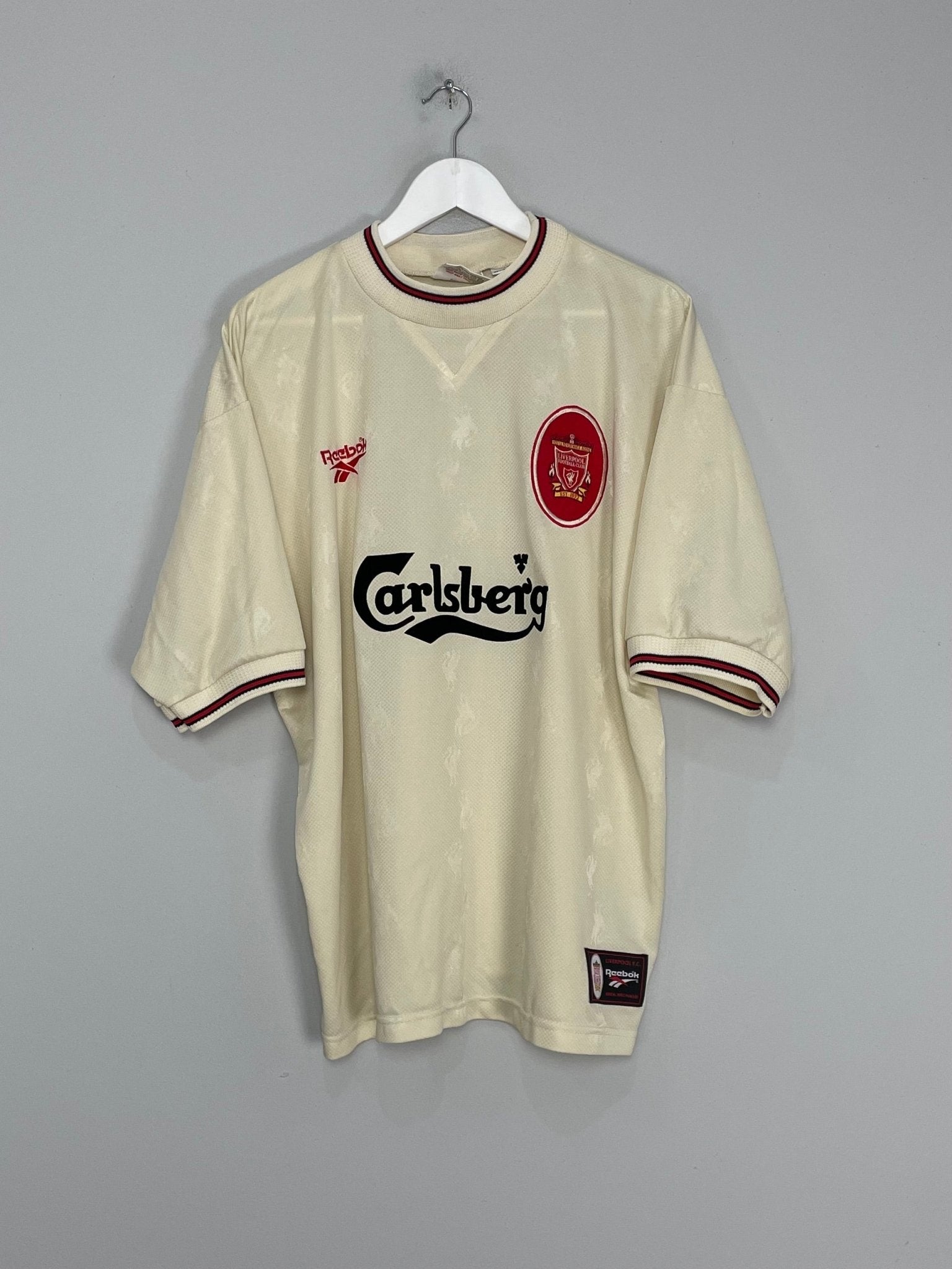 Shop 1996/97 LIVERPOOL FOWLER #9 AWAY SHIRT (XL) REEBOK, classic football shirts, vintage football shirts & retro soccer jerseys at Cult Kits