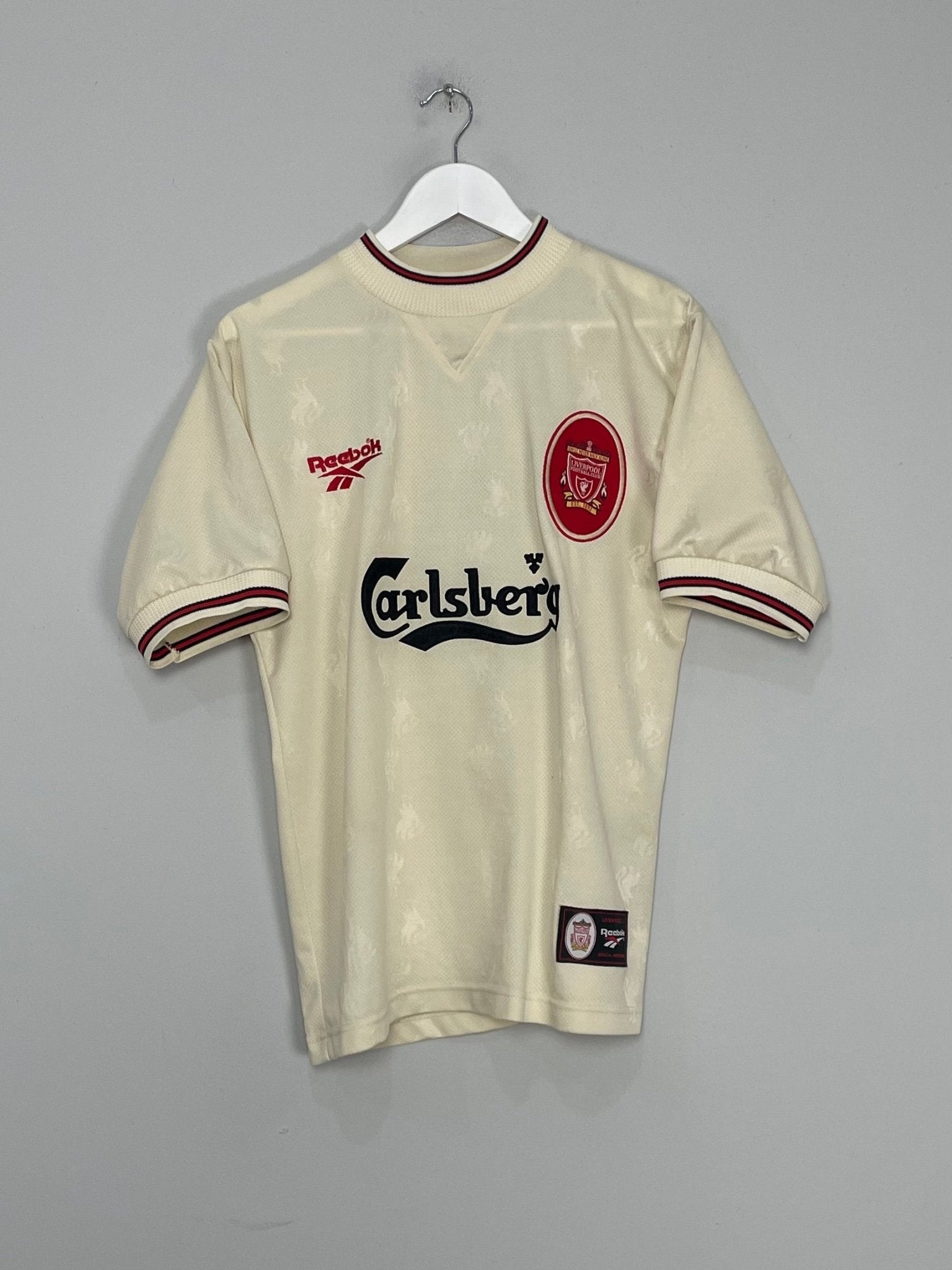 Shop 1996/97 LIVERPOOL MCMANAMAN #7 AWAY SHIRT (S) REEBOK, classic football shirts, vintage football shirts & retro soccer jerseys at Cult Kits