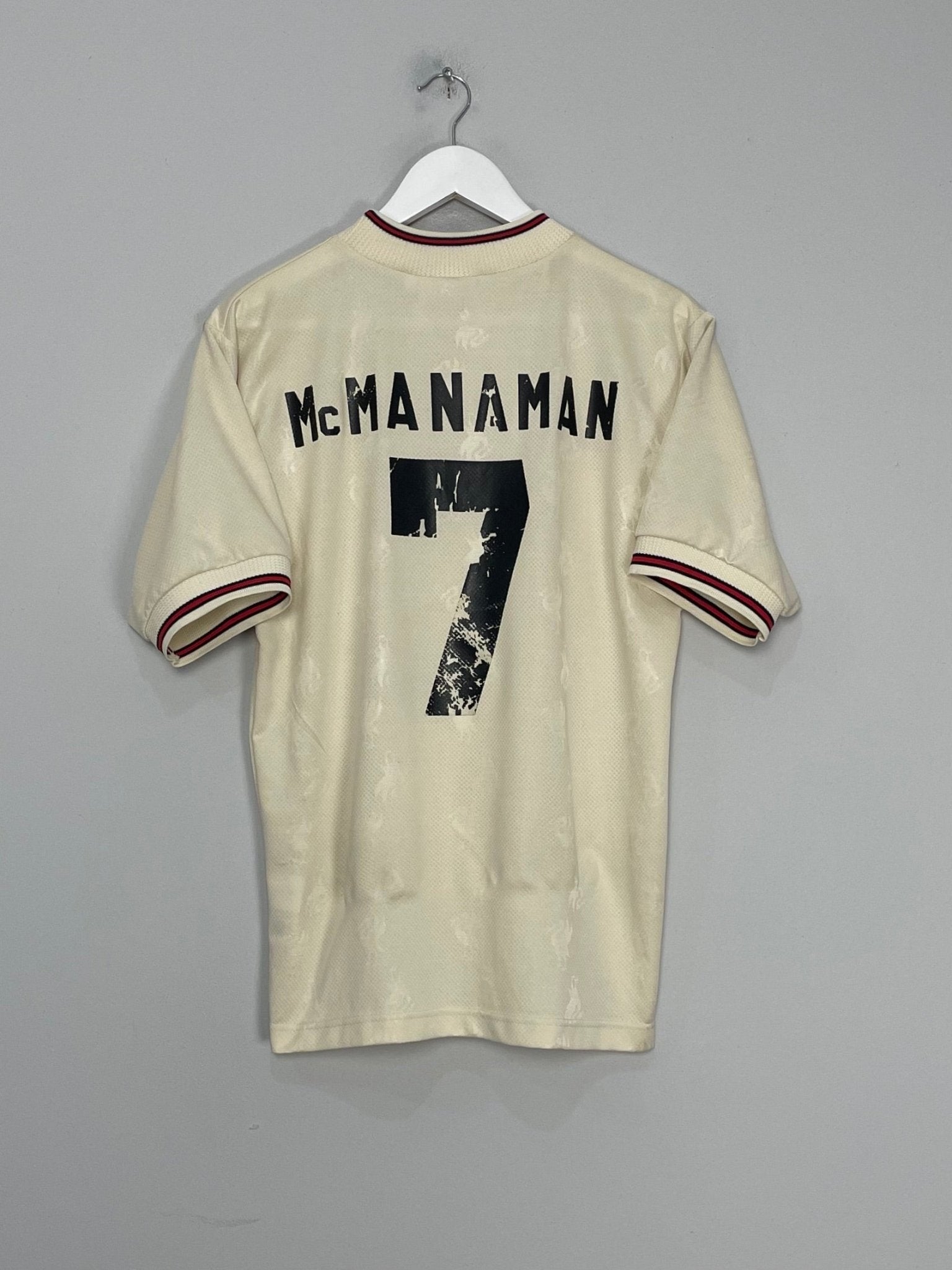 Shop 1996/97 LIVERPOOL MCMANAMAN #7 AWAY SHIRT (S) REEBOK, classic football shirts, vintage football shirts & retro soccer jerseys at Cult Kits