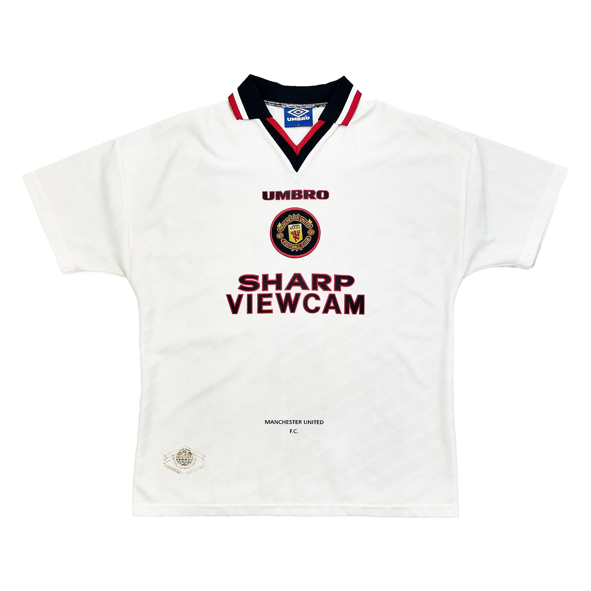 Buy 1996/97 Manchester United Cantona 7 Away Shirt (L) Umbro ~ Free worldwide shipping ~ Authentic Vintage Football Shirts from Cult Kits