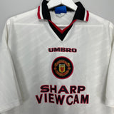Shop 1996/97 MANCHESTER UNITED CANTONA #7 AWAY SHIRT (XXL) UMBRO, classic football shirts, vintage football shirts & retro soccer jerseys at Cult Kits