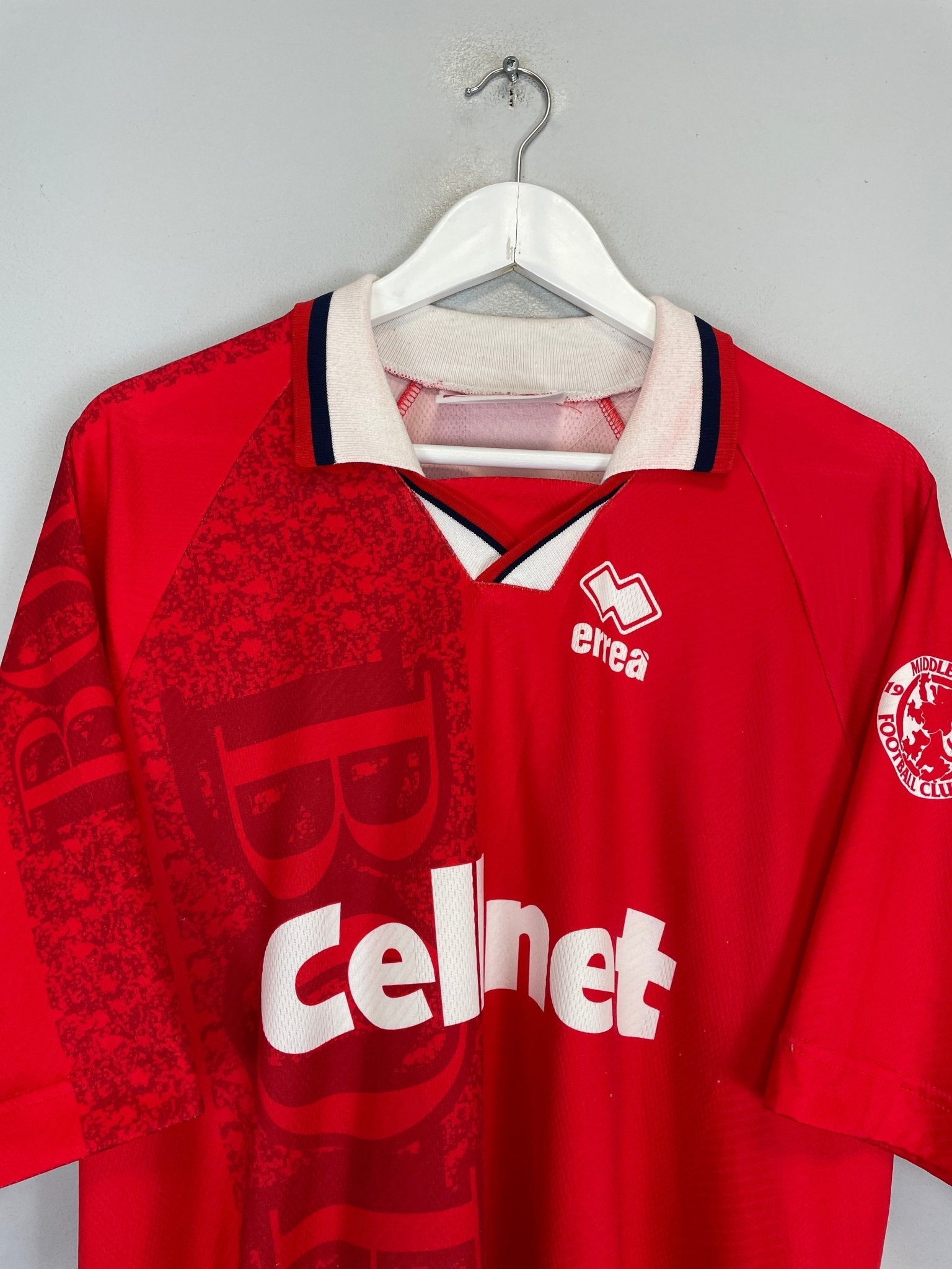 Shop 1996/97 MIDDLESBROUGH JUNINHO #10 HOME SHIRT (L) ERREA, classic football shirts, vintage football shirts & retro soccer jerseys at Cult Kits