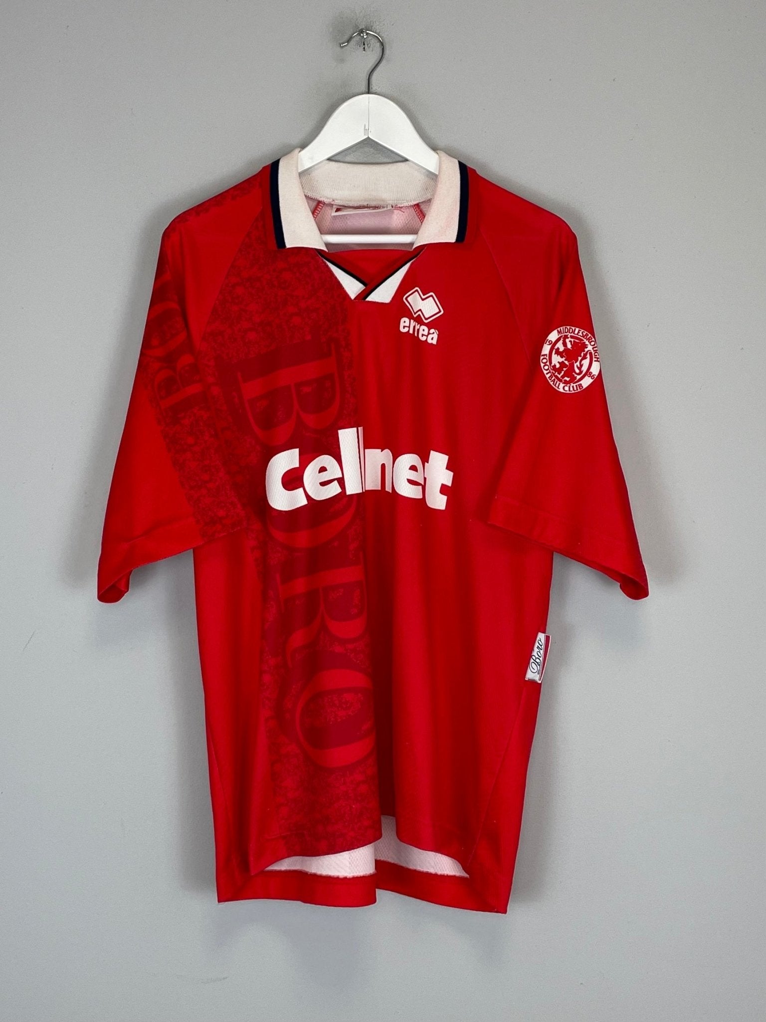 Shop 1996/97 MIDDLESBROUGH JUNINHO #10 HOME SHIRT (L) ERREA, classic football shirts, vintage football shirts & retro soccer jerseys at Cult Kits