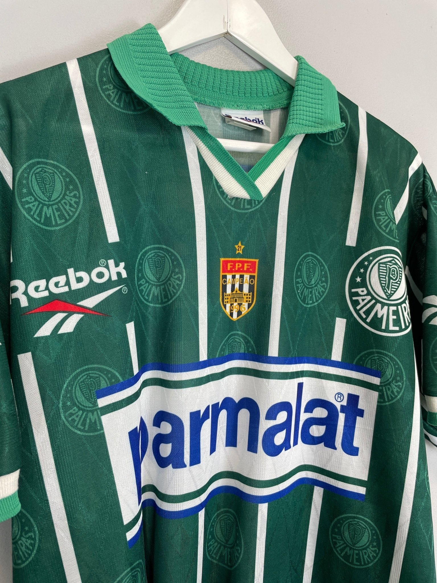 Shop 1996/97 PALMEIRAS #10 *CAMPEONATO PAULISTA* HOME SHIRT (M) REEBOK, classic football shirts, vintage football shirts & retro soccer jerseys at Cult Kits