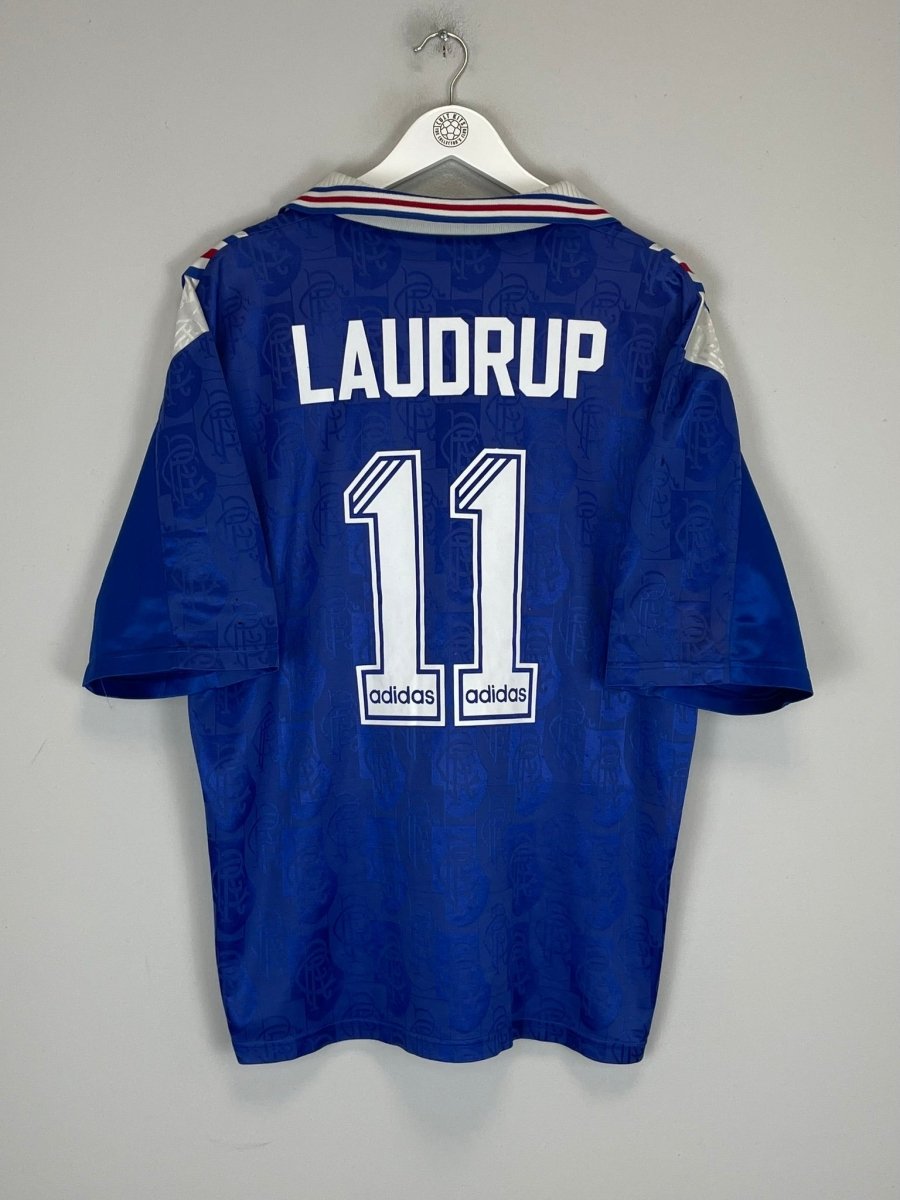 1996/97 RANGERS LAUDRUP 11 HOME SHIRT (L) ADIDAS - Cult Kits - Large - Buy Vintage Football Shirts, Authentic Retro Football Shirts For Sale, Classic Football Shirts & Soccer Jersey