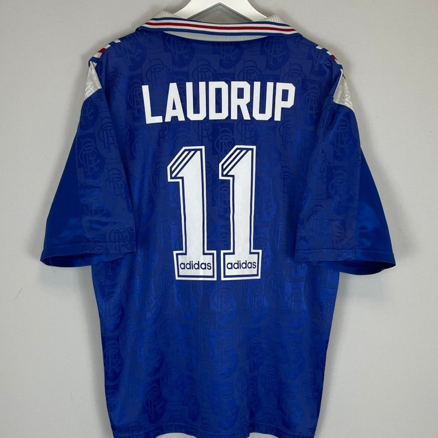 1996/97 RANGERS LAUDRUP 11 HOME SHIRT (L) ADIDAS - Cult Kits - Large - Buy Vintage Football Shirts, Authentic Retro Football Shirts For Sale, Classic Football Shirts & Soccer Jersey