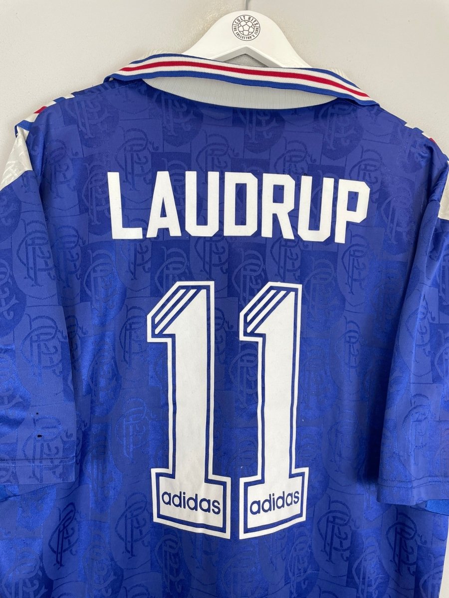 1996/97 RANGERS LAUDRUP 11 HOME SHIRT (L) ADIDAS - Cult Kits - Large - Buy Vintage Football Shirts, Authentic Retro Football Shirts For Sale, Classic Football Shirts & Soccer Jersey