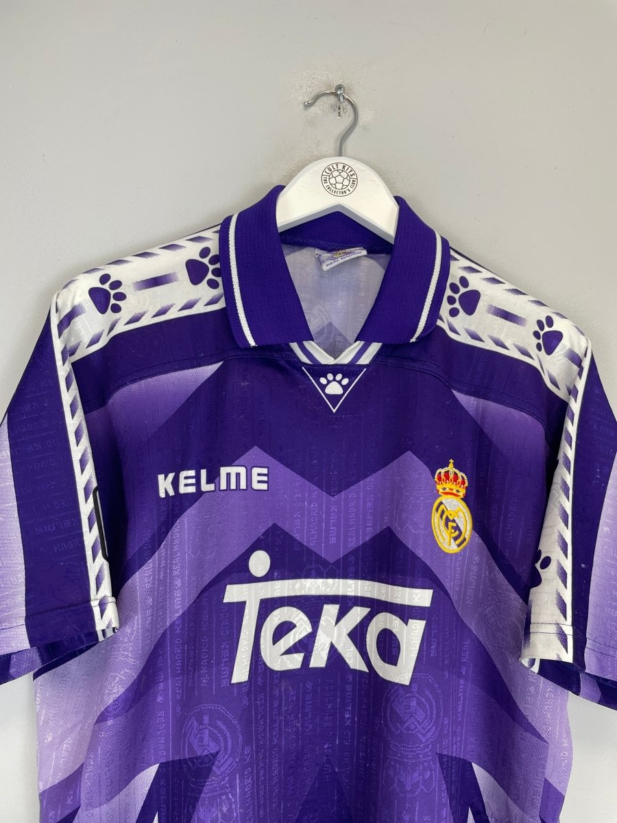 1996/97 REAL MADRID AWAY SHIRT (L) KELME - Cult Kits - Large - Buy Vintage Football Shirts, Authentic Retro Football Shirts For Sale, Classic Football Shirts & Soccer Jersey