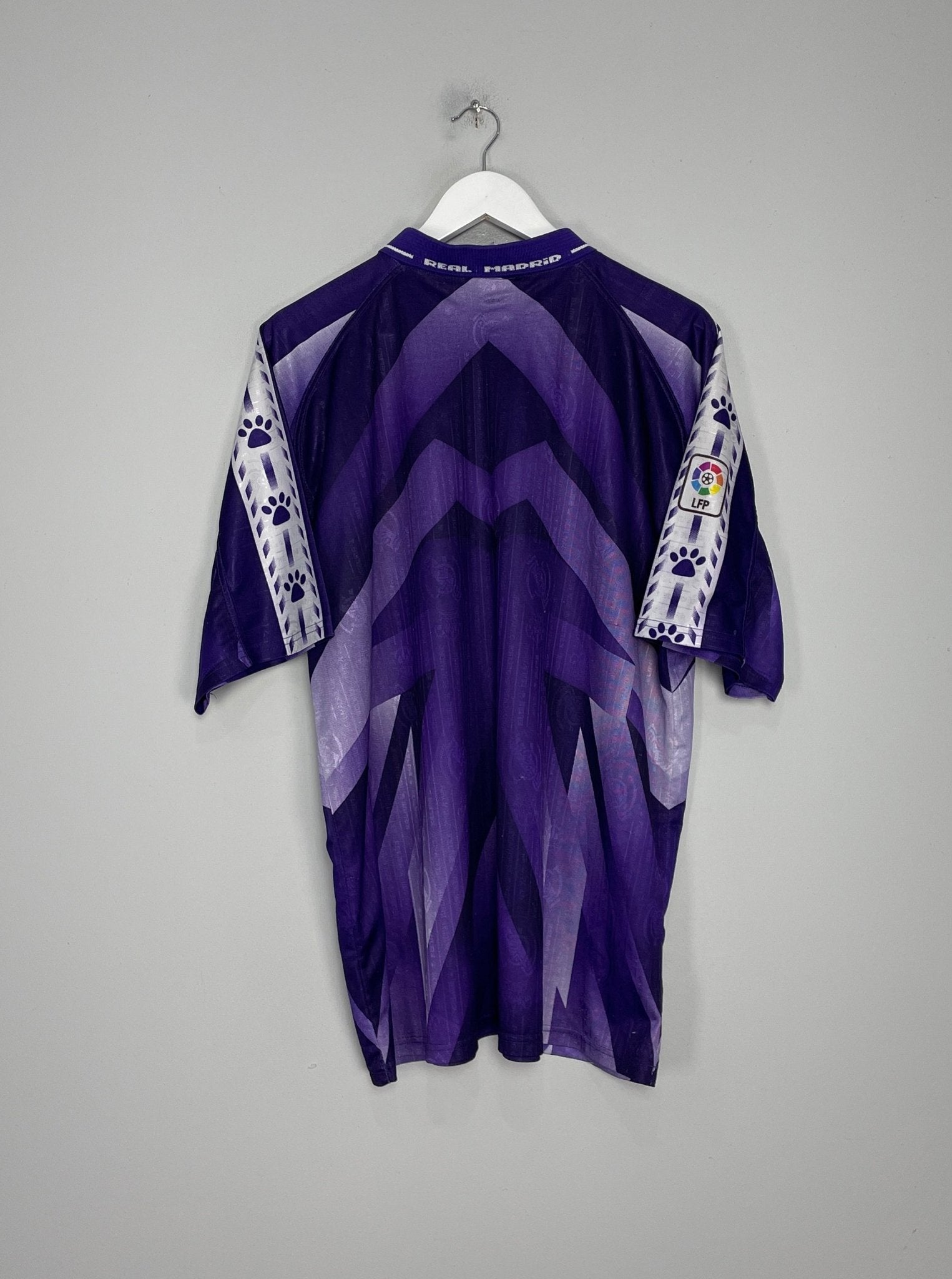 Shop 1996/97 REAL MADRID AWAY SHIRT (XL) KELME, classic football shirts, vintage football shirts & retro soccer jerseys at Cult Kits