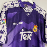 Shop 1996/97 REAL MADRID AWAY SHIRT (XL) KELME, classic football shirts, vintage football shirts & retro soccer jerseys at Cult Kits