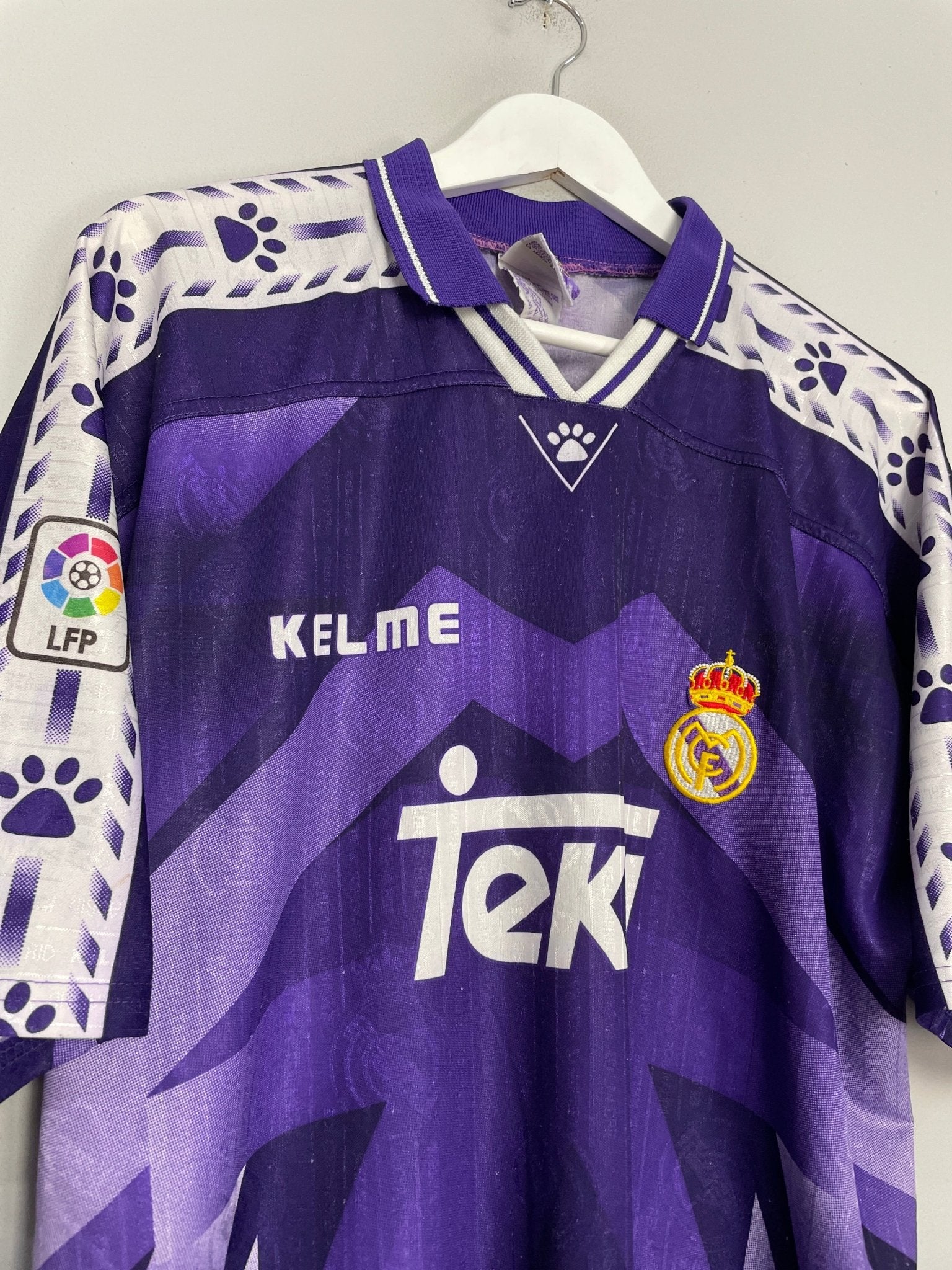 Shop 1996/97 REAL MADRID AWAY SHIRT (XL) KELME, classic football shirts, vintage football shirts & retro soccer jerseys at Cult Kits