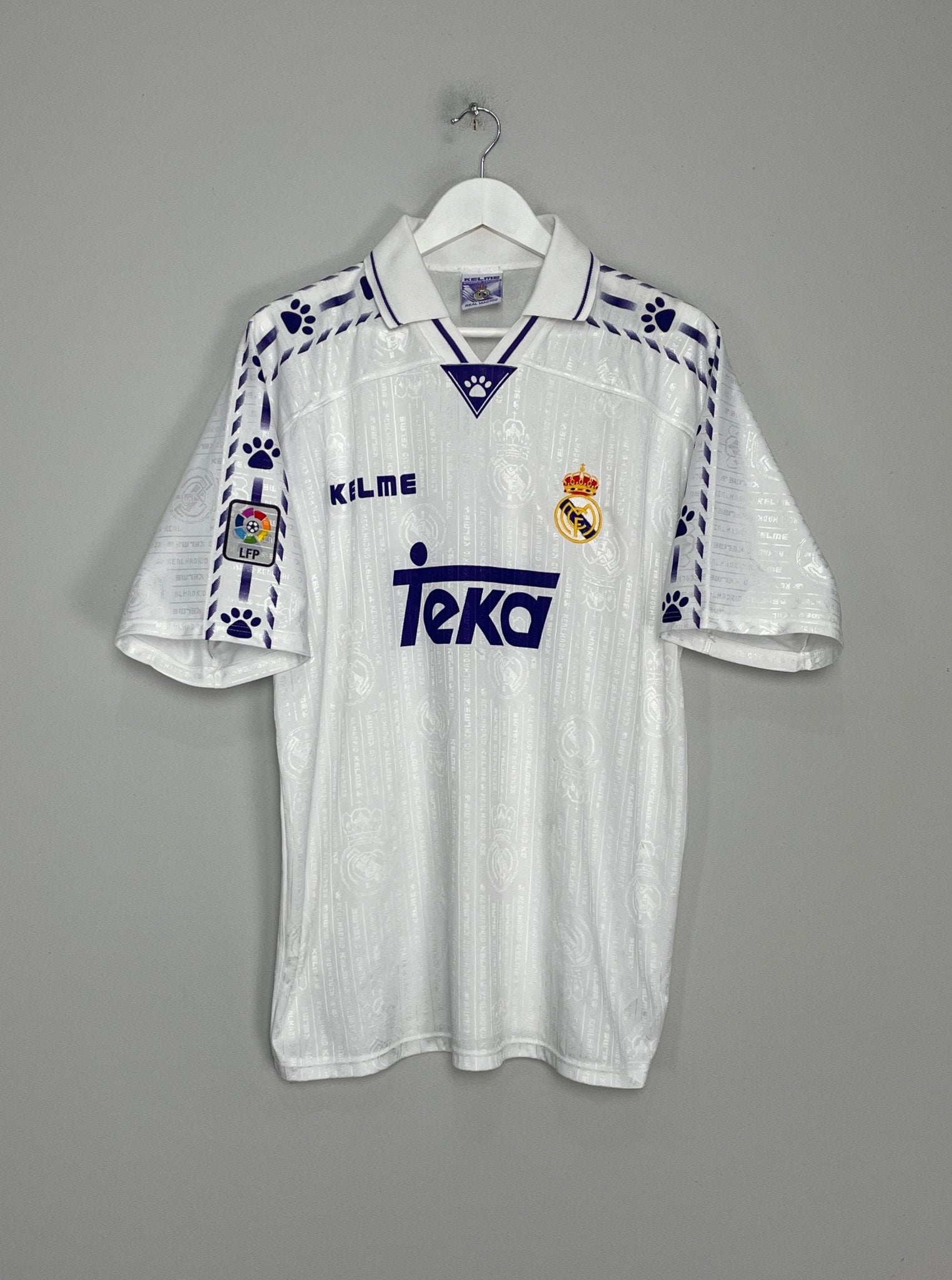 Shop 1996/97 REAL MADRID HOME SHIRT (M) KELME, classic football shirts, vintage football shirts & retro soccer jerseys at Cult Kits