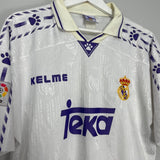 Shop 1996/97 REAL MADRID HOME SHIRT (XL) KELME, classic football shirts, vintage football shirts & retro soccer jerseys at Cult Kits