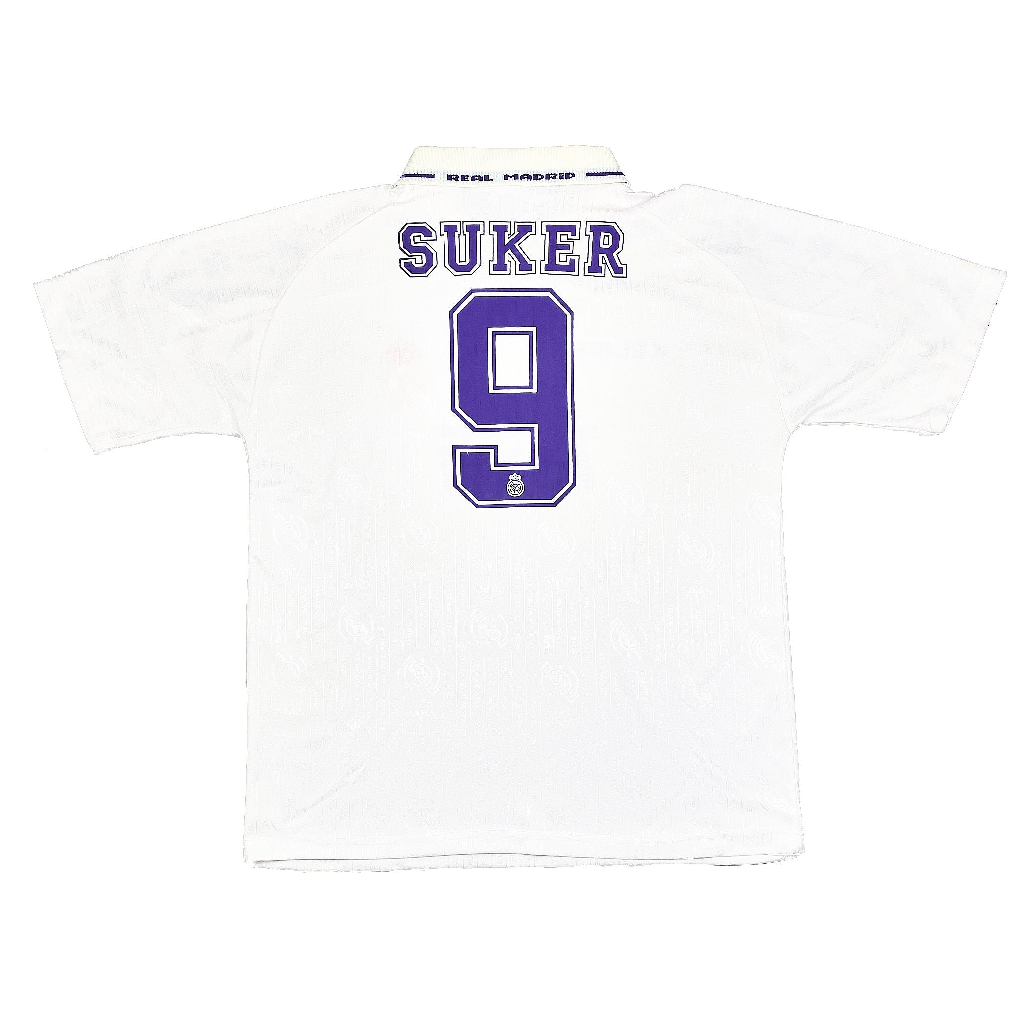 Buy 1996/97 REAL MADRID SUKER 9 HOME SHIRT (L) KELME ~ Free worldwide shipping available ~ Authentic Vintage Football Shirts from Cult Kits