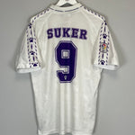 1996/97 REAL MADRID SUKER 9 HOME SHIRT (M) KELME - Cult Kits - Medium - Buy Vintage Football Shirts, Authentic Retro Football Shirts For Sale, Classic Football Shirts & Soccer Jersey