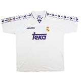 Buy 1996/97 Real Madrid Suker 9 Home Shirt (XL) Kelme ~ Free worldwide shipping ~ Authentic Vintage Football Shirts from Cult Kits