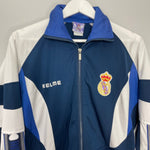 Shop 1996/97 REAL MADRID TRACKSUIT TOP (M) KELME, classic football shirts, vintage football shirts & retro soccer jerseys at Cult Kits