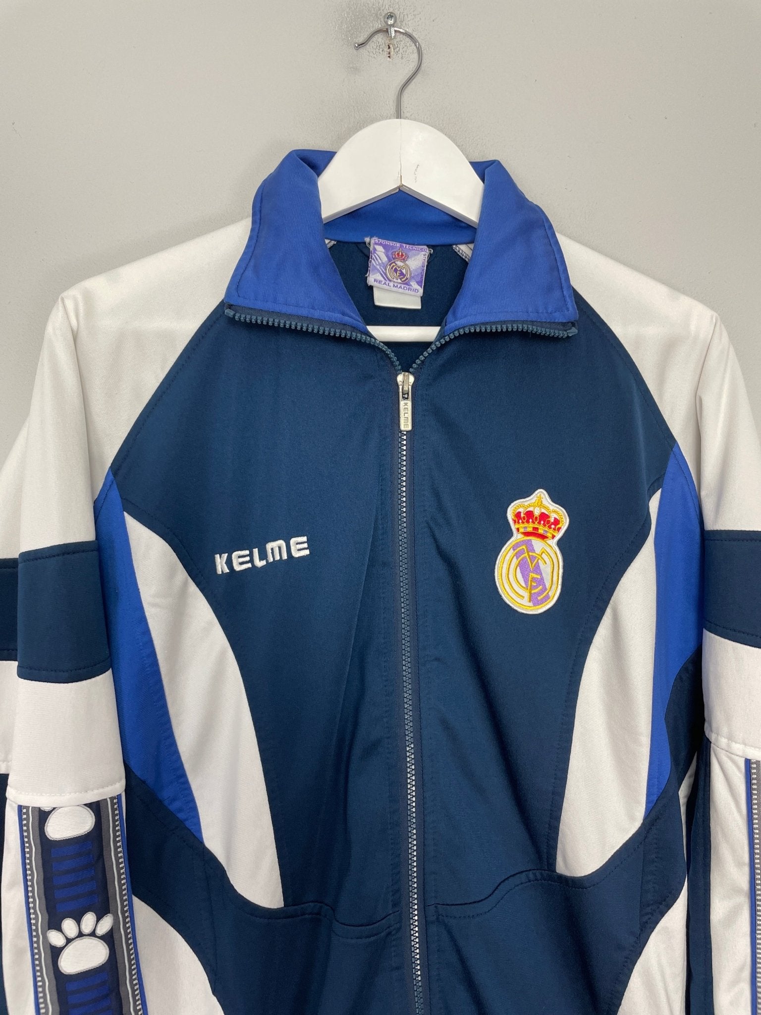 Shop 1996/97 REAL MADRID TRACKSUIT TOP (M) KELME, classic football shirts, vintage football shirts & retro soccer jerseys at Cult Kits