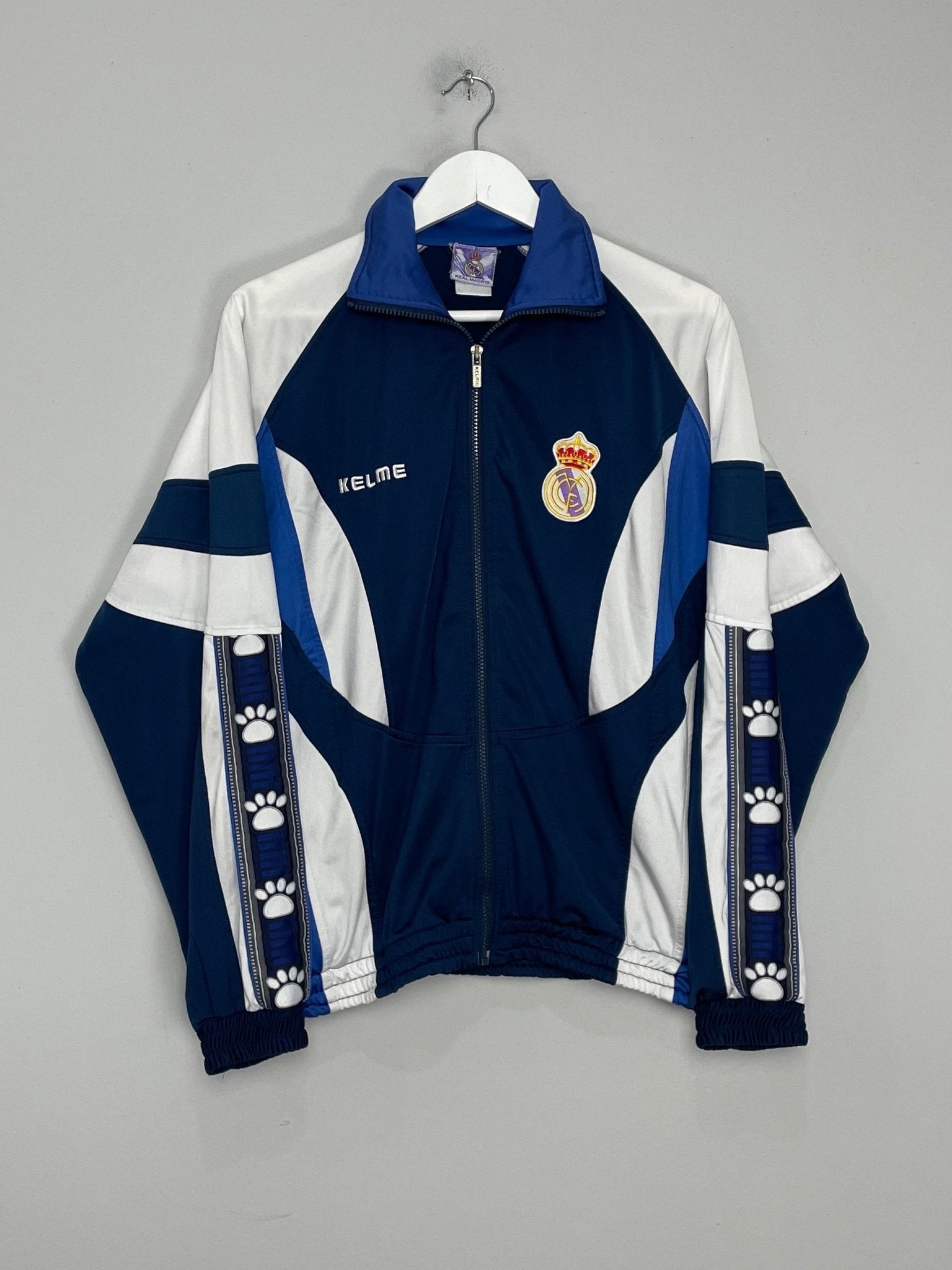 Shop 1996/97 REAL MADRID TRACKSUIT TOP (M) KELME, classic football shirts, vintage football shirts & retro soccer jerseys at Cult Kits