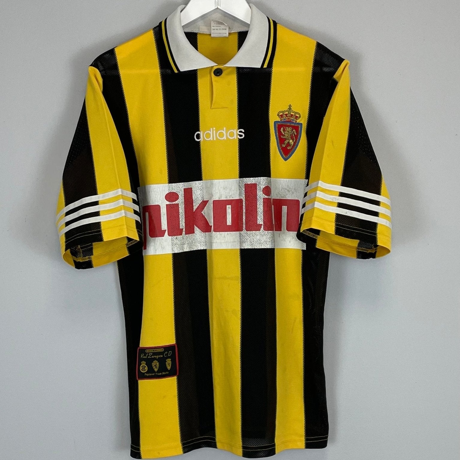 Shop 1996/97 REAL ZARAGOZA AWAY SHIRT (S) ADIDAS, classic football shirts, vintage football shirts & retro soccer jerseys at Cult Kits