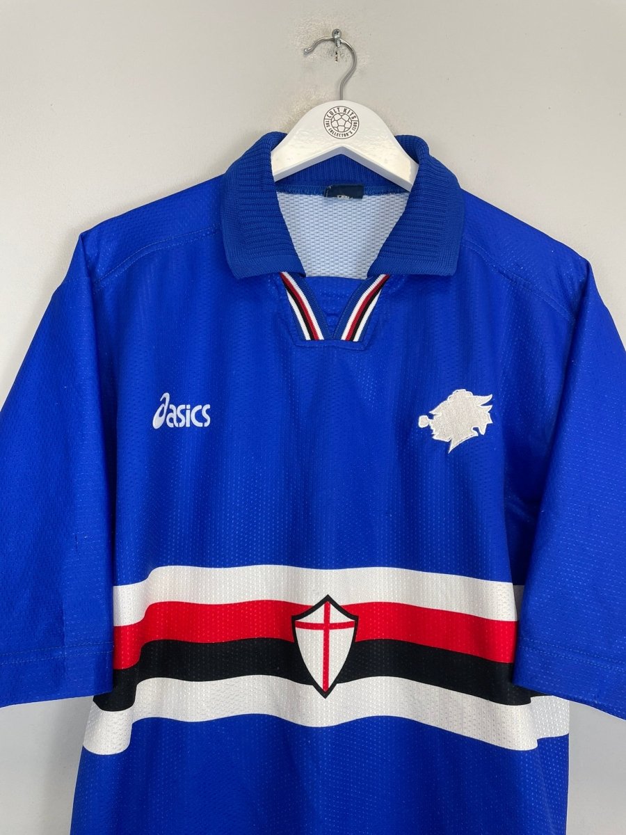 1996/97 SAMPDORIA HOME SHIRT (L) ASICS - Cult Kits - Large - Buy Vintage Football Shirts, Authentic Retro Football Shirts For Sale, Classic Football Shirts & Soccer Jersey