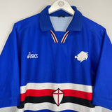 1996/97 SAMPDORIA HOME SHIRT (L) ASICS - Cult Kits - Large - Buy Vintage Football Shirts, Authentic Retro Football Shirts For Sale, Classic Football Shirts & Soccer Jersey