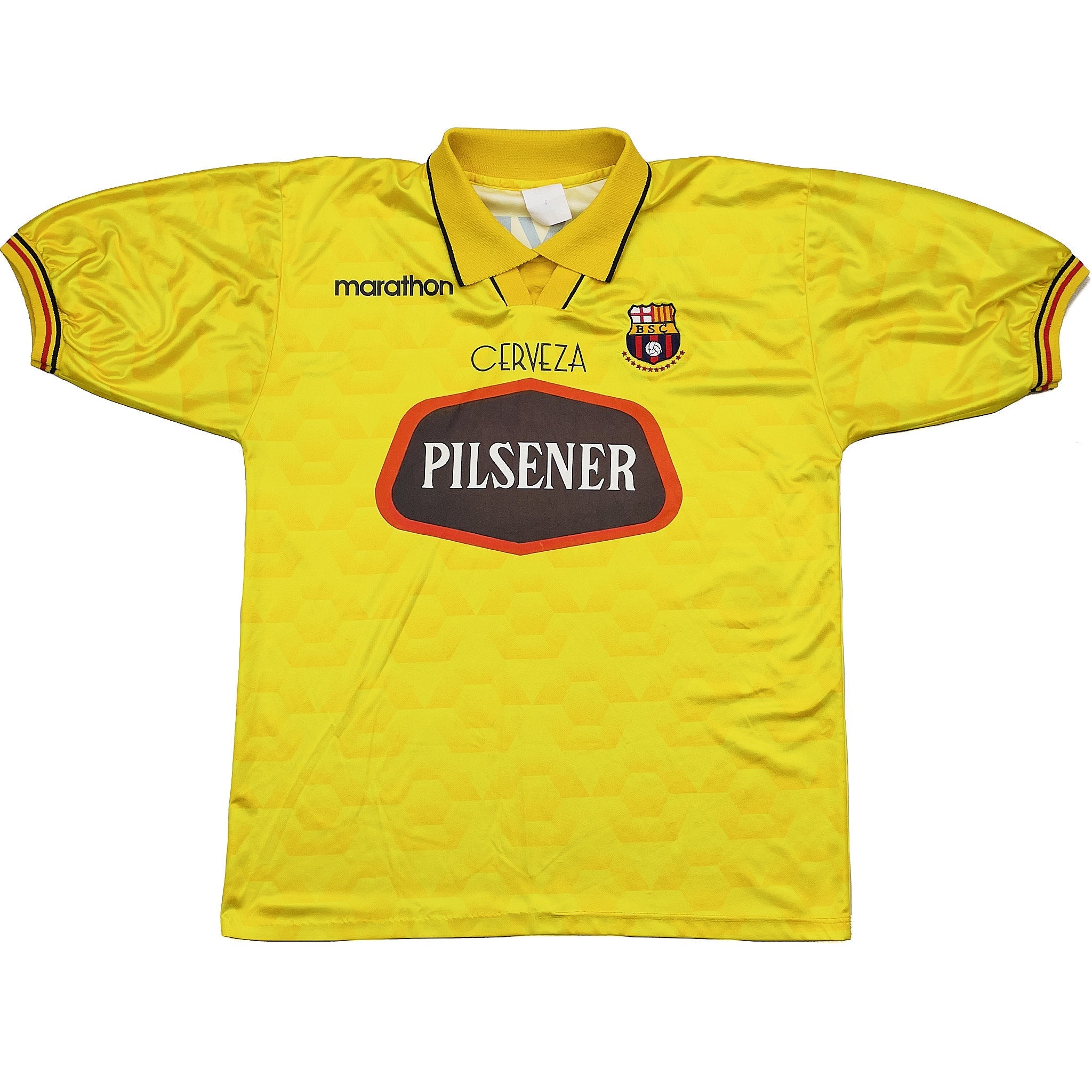 Buy 1996/97 Sc Barcelona Home Shirt (L) Marathon ~ Free worldwide shipping ~ Authentic Vintage Football Shirts from Cult Kits
