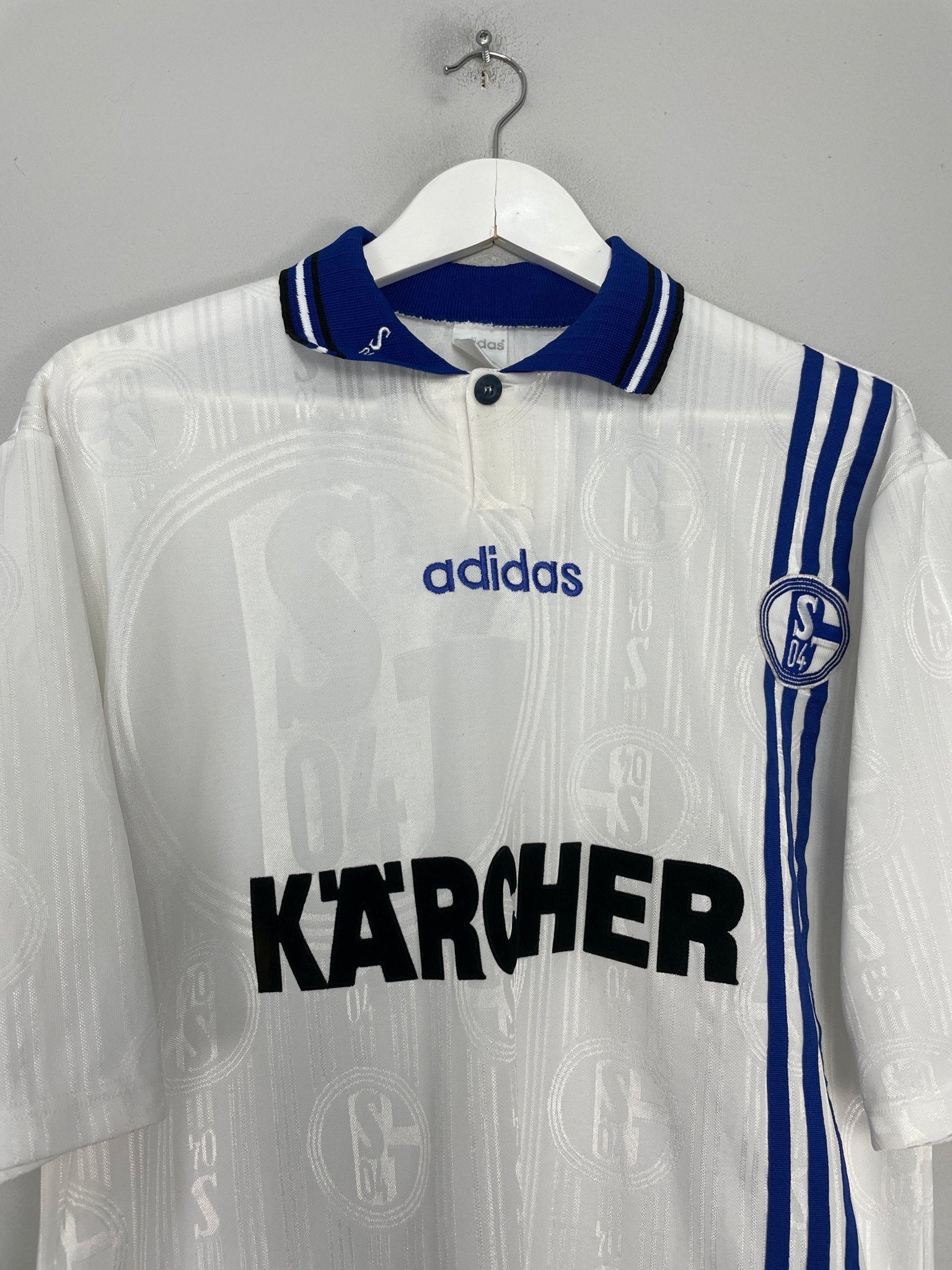 Shop 1996/97 SCHALKE AWAY SHIRT (L) ADIDAS, classic football shirts, vintage football shirts & retro soccer jerseys at Cult Kits