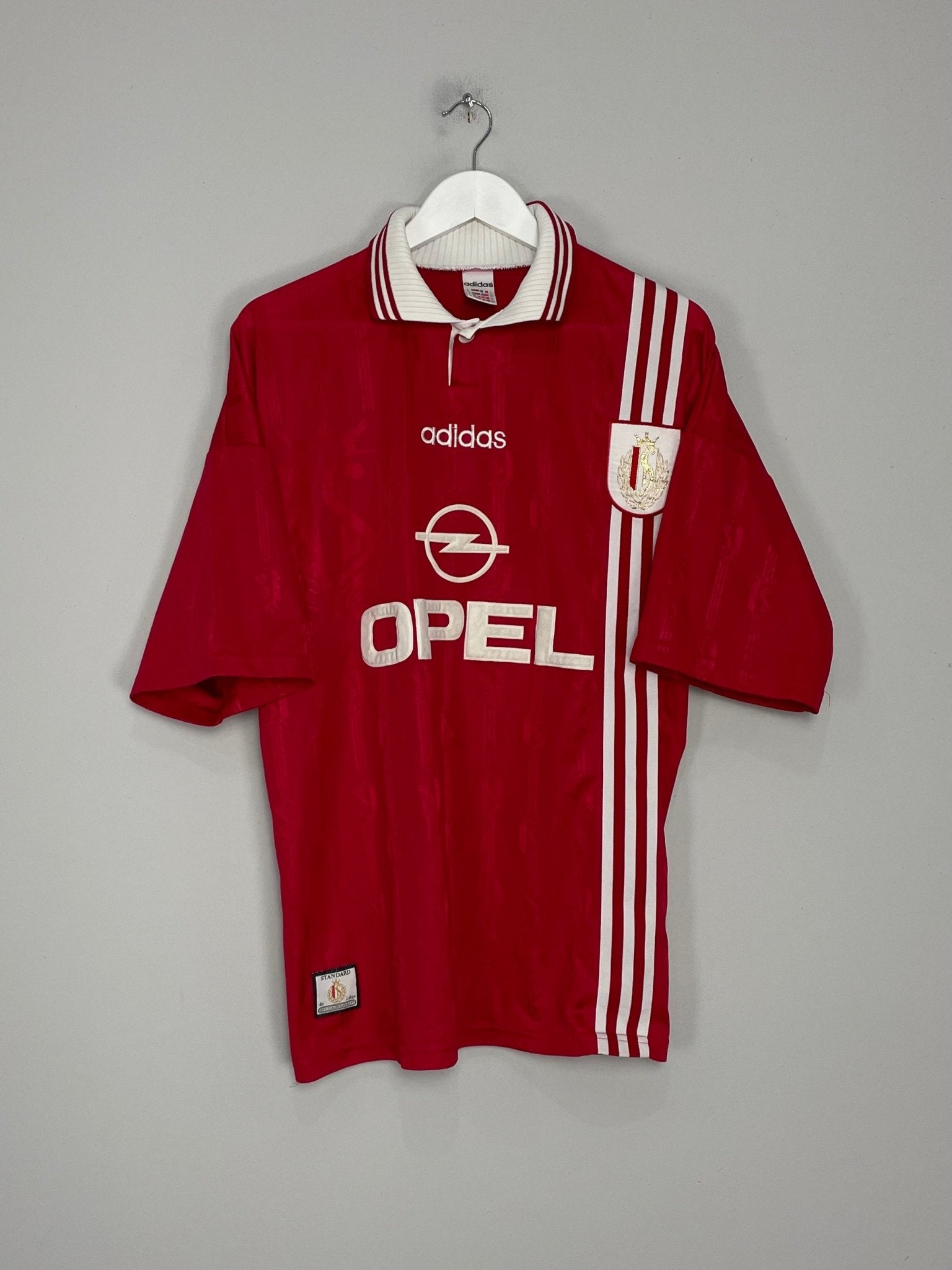Shop 1996/97 STANDARD LIEGE HOME SHIRT (M) ADIDAS, classic football shirts, vintage football shirts & retro soccer jerseys at Cult Kits