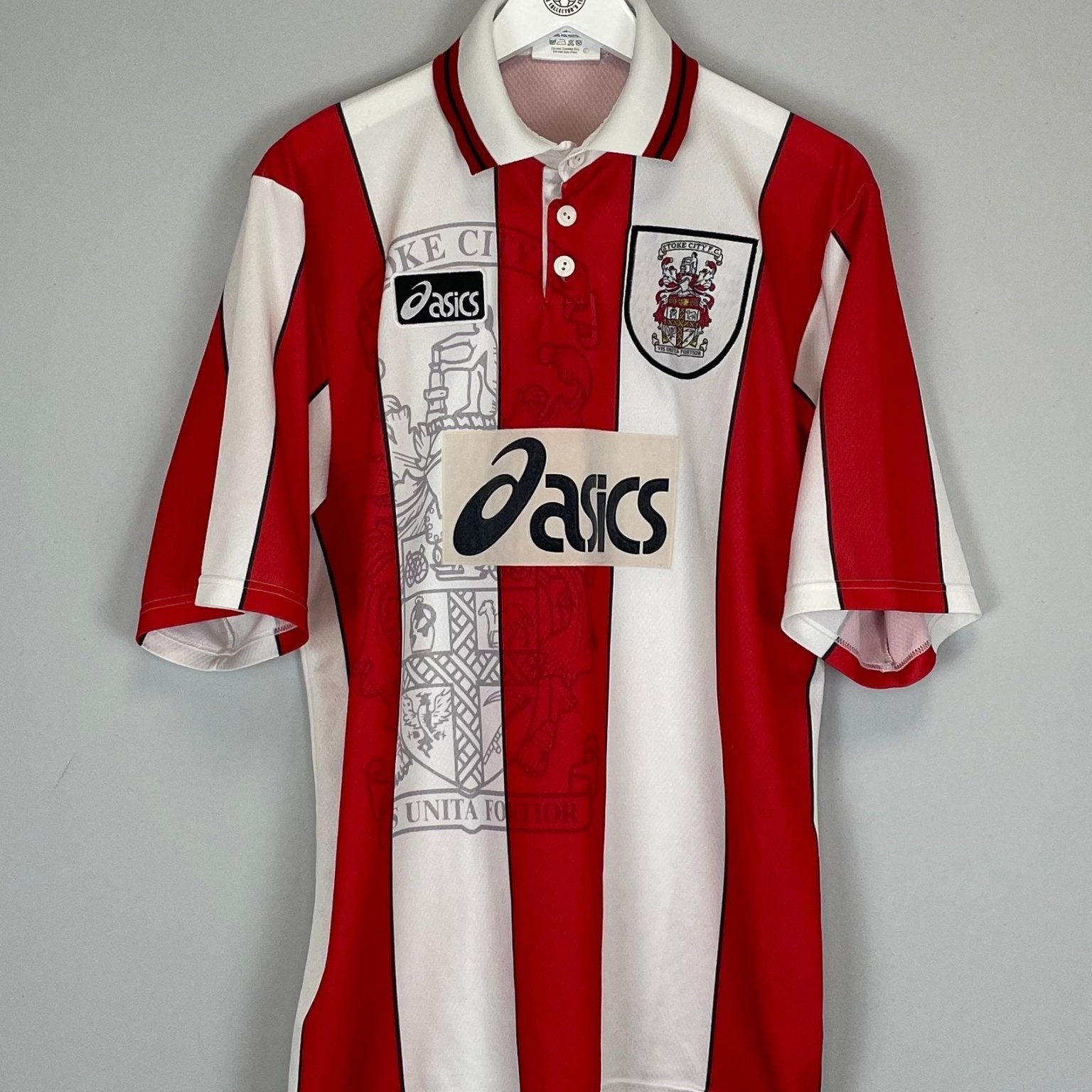 Shop 1996/97 STOKE CITY HOME SHIRT (L) ASICS, classic football shirts, vintage football shirts & retro soccer jerseys at Cult Kits