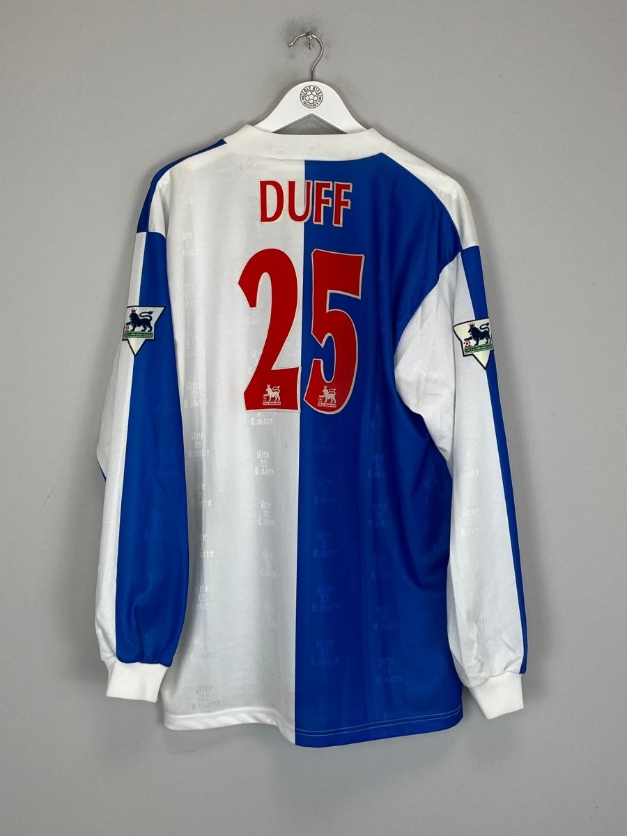 1996/98 BLACKBURN ROVERS DUFF 25 L/S HOME SHIRT (XL) ASICS - Cult Kits - XL - Buy Vintage Football Shirts, Authentic Retro Football Shirts For Sale, Classic Football Shirts & Soccer Jersey
