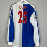 1996/98 BLACKBURN ROVERS DUFF 25 L/S HOME SHIRT (XL) ASICS - Cult Kits - XL - Buy Vintage Football Shirts, Authentic Retro Football Shirts For Sale, Classic Football Shirts & Soccer Jersey