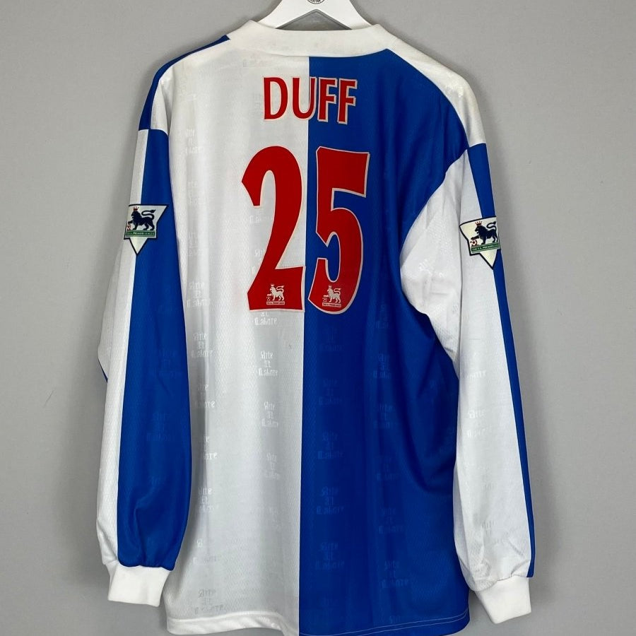 1996/98 BLACKBURN ROVERS DUFF 25 L/S HOME SHIRT (XL) ASICS - Cult Kits - XL - Buy Vintage Football Shirts, Authentic Retro Football Shirts For Sale, Classic Football Shirts & Soccer Jersey
