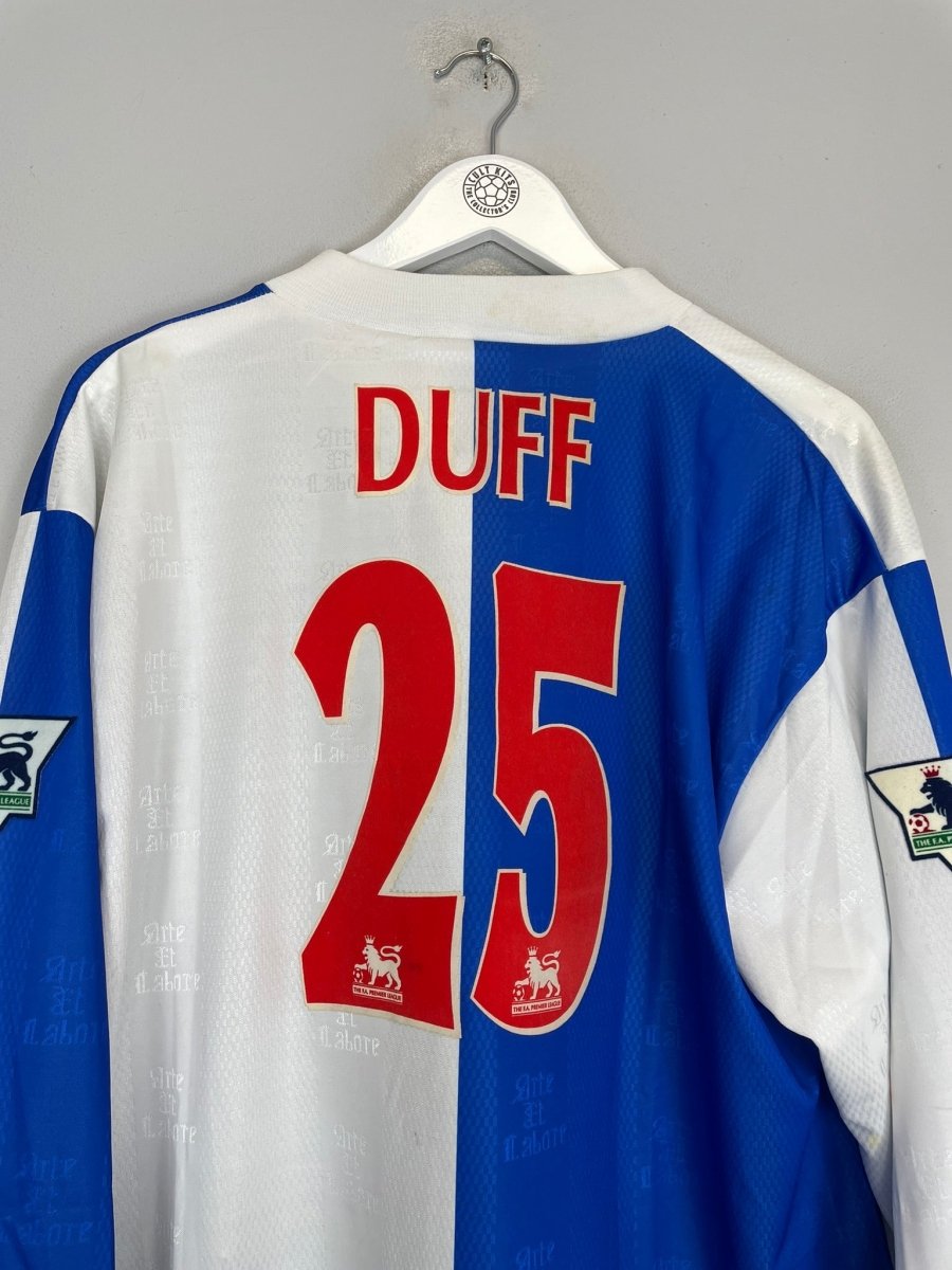 1996/98 BLACKBURN ROVERS DUFF 25 L/S HOME SHIRT (XL) ASICS - Cult Kits - XL - Buy Vintage Football Shirts, Authentic Retro Football Shirts For Sale, Classic Football Shirts & Soccer Jersey