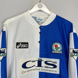 1996/98 BLACKBURN ROVERS DUFF 25 L/S HOME SHIRT (XL) ASICS - Cult Kits - XL - Buy Vintage Football Shirts, Authentic Retro Football Shirts For Sale, Classic Football Shirts & Soccer Jersey