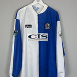 1996/98 BLACKBURN ROVERS RIPLEY 7 L/S HOME SHIRT (XXL) UMBRO - Cult Kits - XXL - Buy Vintage Football Shirts, Authentic Retro Football Shirts For Sale, Classic Football Shirts & Soccer Jersey
