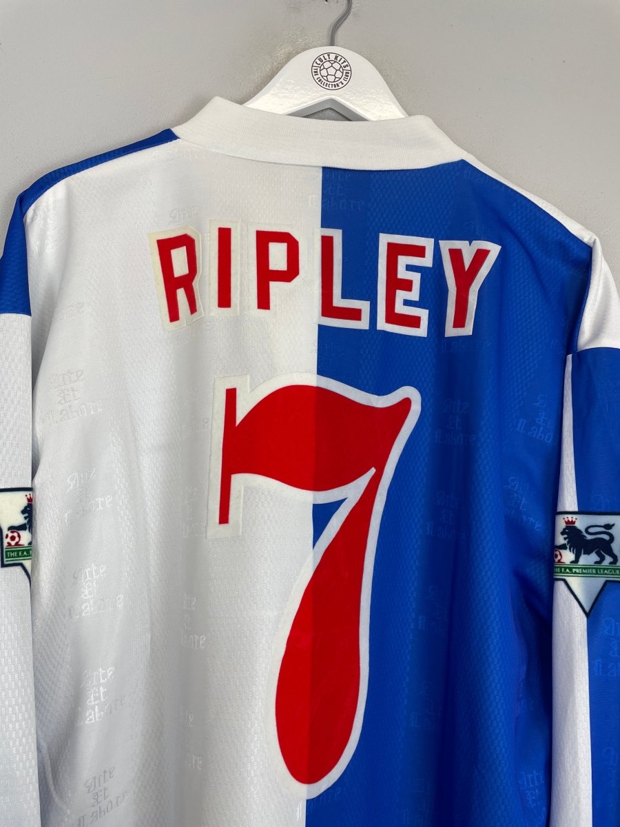 1996/98 BLACKBURN ROVERS RIPLEY 7 L/S HOME SHIRT (XXL) UMBRO - Cult Kits - XXL - Buy Vintage Football Shirts, Authentic Retro Football Shirts For Sale, Classic Football Shirts & Soccer Jersey