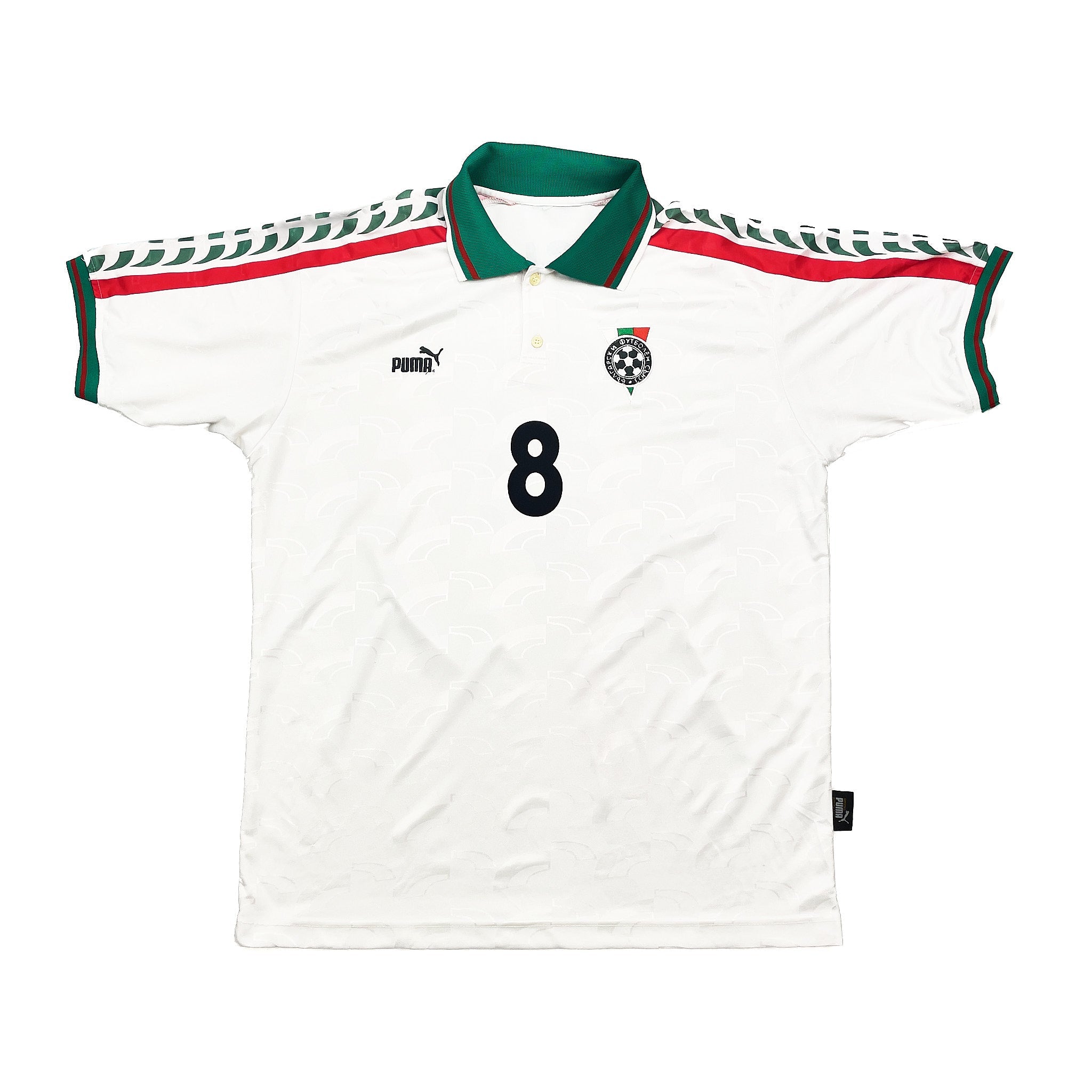 Buy 1996/98 Bulgaria Stoitchkov 8 Home Shirt (L) Puma ~ Free worldwide shipping available ~ Authentic Vintage Football Shirts from Cult Kits