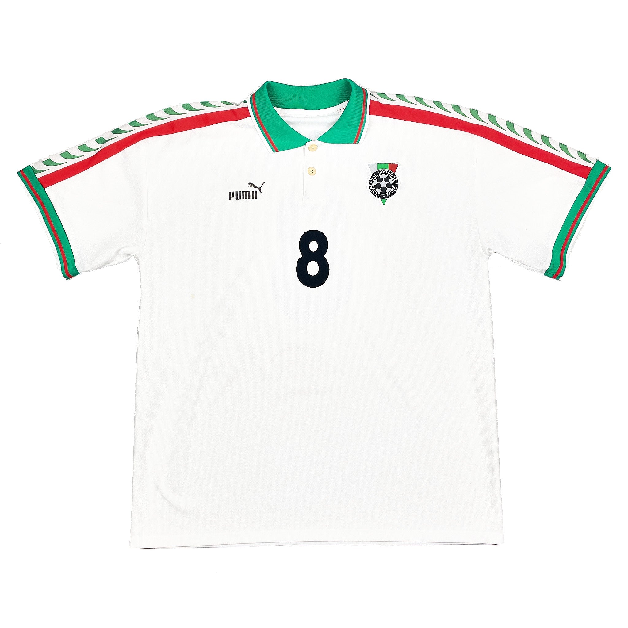 Buy 1996/98 BULGARIA STOITCHKOV 8 HOME SHIRT (XL) PUMA ~ Free worldwide shipping available ~ Authentic Vintage Football Shirts from Cult Kits