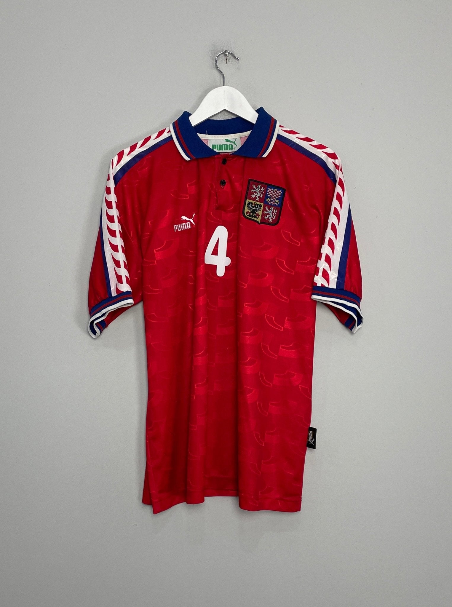 Shop 1996/98 CZECH REPUBLIC NEDVED #4 HOME SHIRT (L) PUMA, classic football shirts, vintage football shirts & retro soccer jerseys at Cult Kits