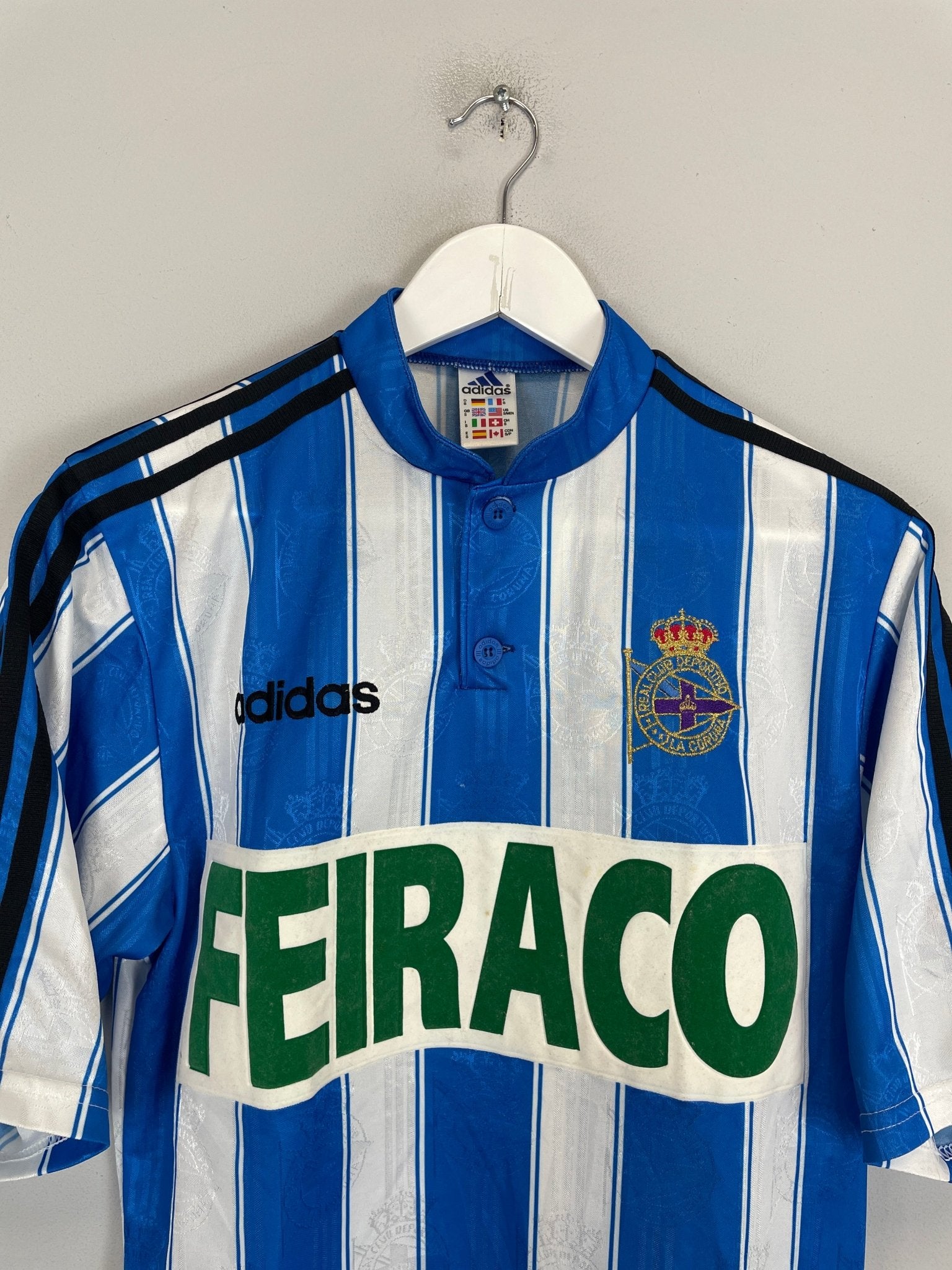 Shop 1996/98 DEPORTIVO LA CORUNA HOME SHIRT (S) ADIDAS, classic football shirts, vintage football shirts & retro soccer jerseys at Cult Kits
